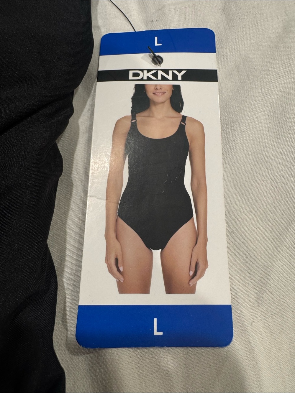 NWT- DKNY Black One-Piece Swimsuit with Ring Strap Detail. - Picture 6 of 16